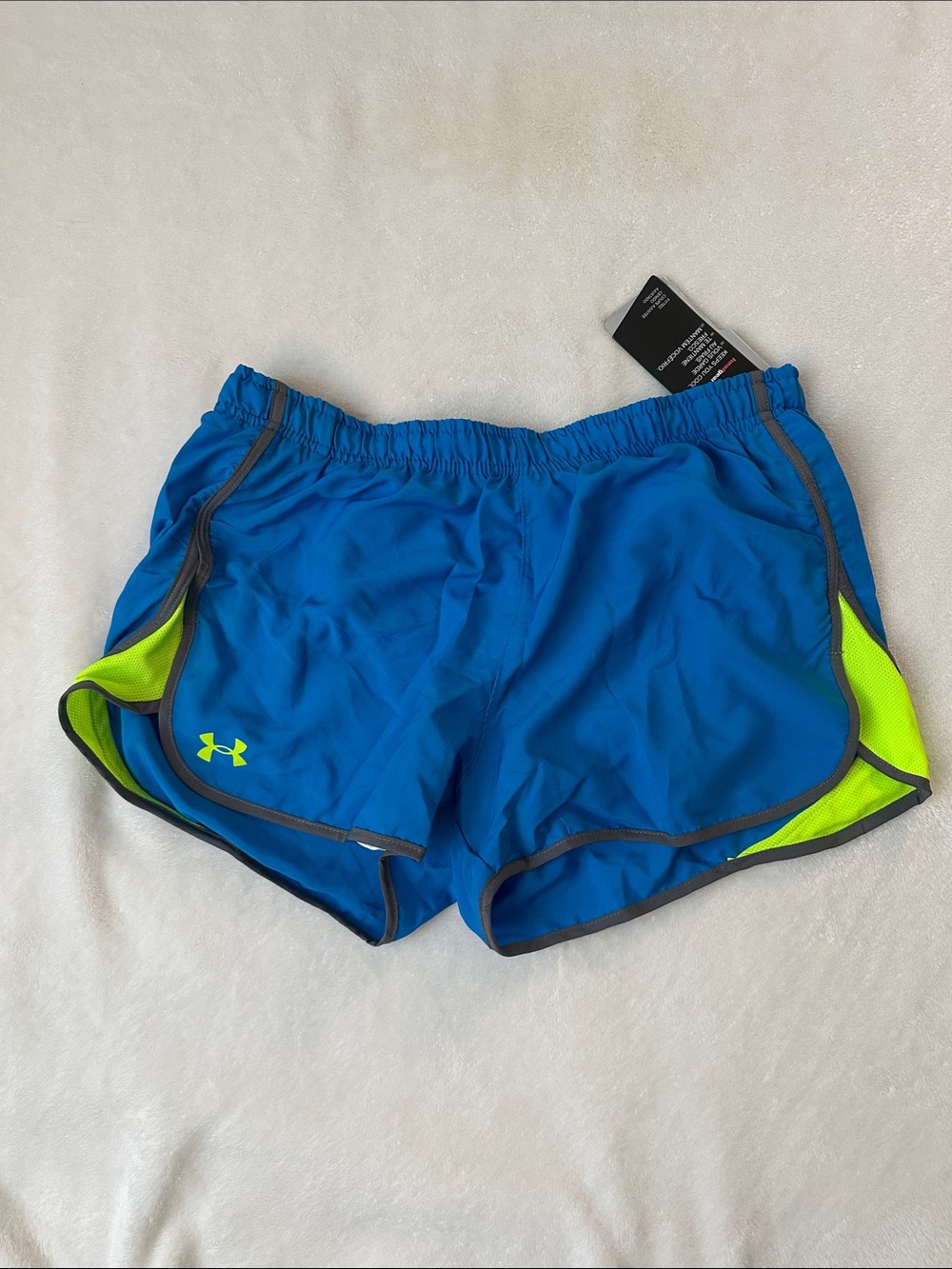 New UNDER ARMOUR Heat Gear Lightweight Running Retro Y2K Workout Short M Blue